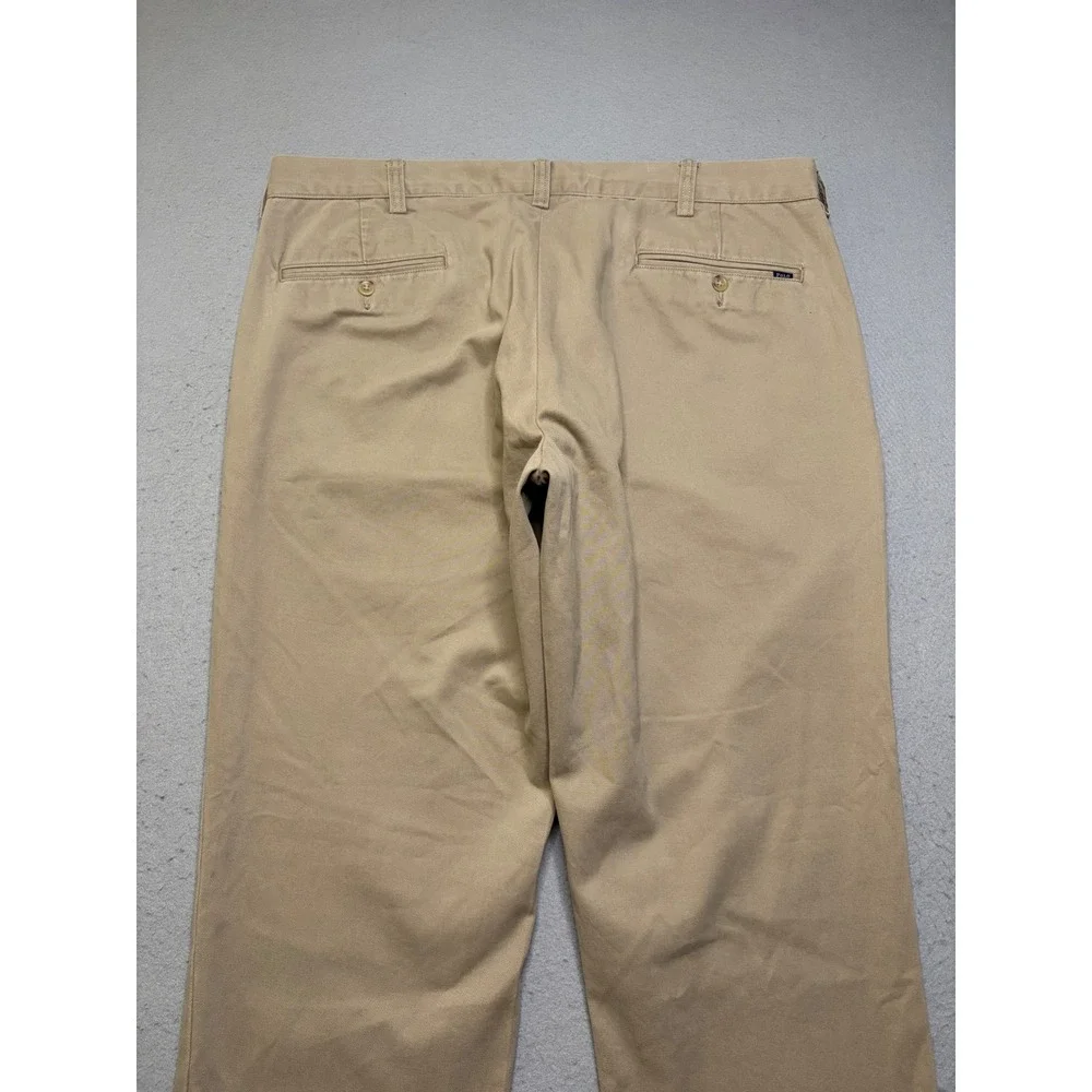 Polo Ralph Lauren Chino Pants Mens 35x32 Tan Khaki Classic Cotton Twill Trousers